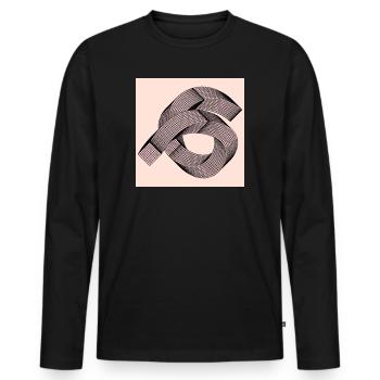 Modèle graphique - T-shirt manches longues Premium bio Homme - noir - Devant - Nico (187cm)
