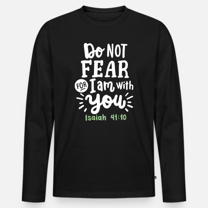Christlicher Glaube Bibelvers - Männer Premium Bio Langarmshirt - Schwarz