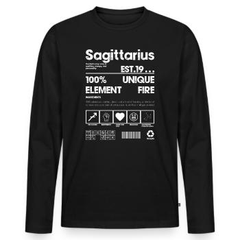 Sagittarius Zodiac Emblem Unique - Men's Premium Organic Long Sleeve Shirt - black - Front - Nico (187cm)