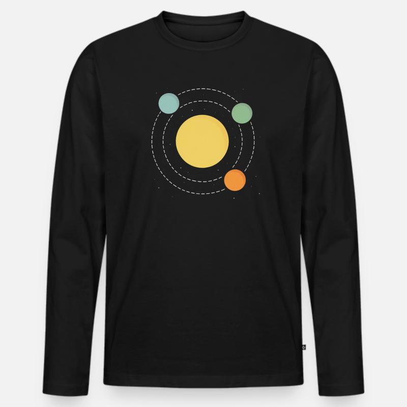 Sonnen-Orbit Abstrakt Druckdesign - Männer Premium Bio Langarmshirt - Schwarz