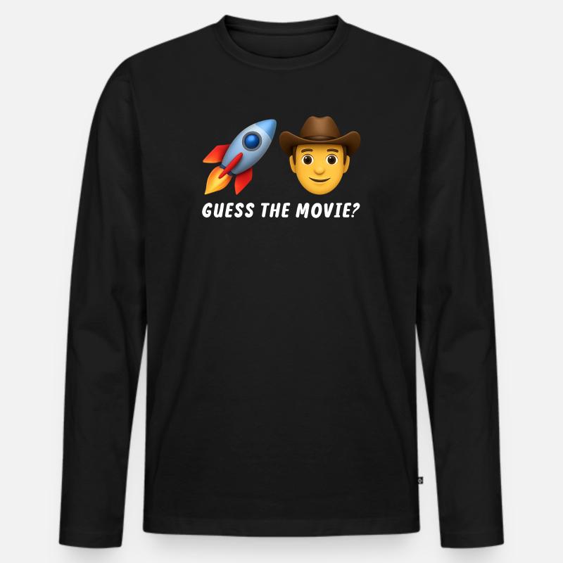 Cowboy Abenteuer Rakete Design - Männer Premium Bio Langarmshirt - Schwarz