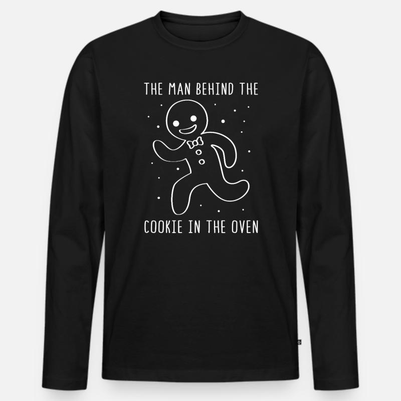Werdende Väter Werdender Papa - Männer Premium Bio Langarmshirt - Schwarz