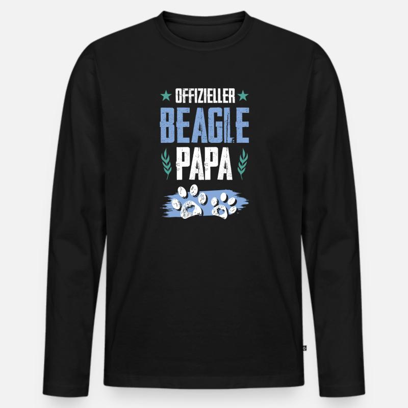 beagle hunde papa - Männer Premium Bio Langarmshirt - Schwarz