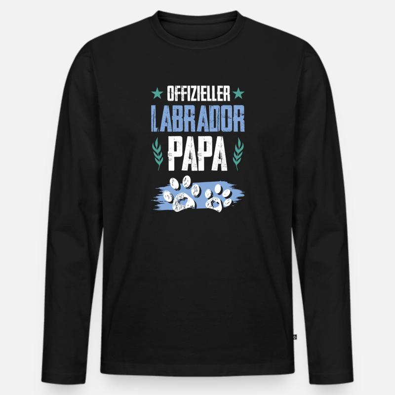 labrador hunde papa - Männer Premium Bio Langarmshirt - Schwarz