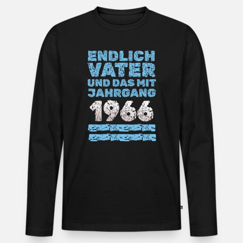 Vater 1966 - Männer Premium Bio Langarmshirt - Schwarz