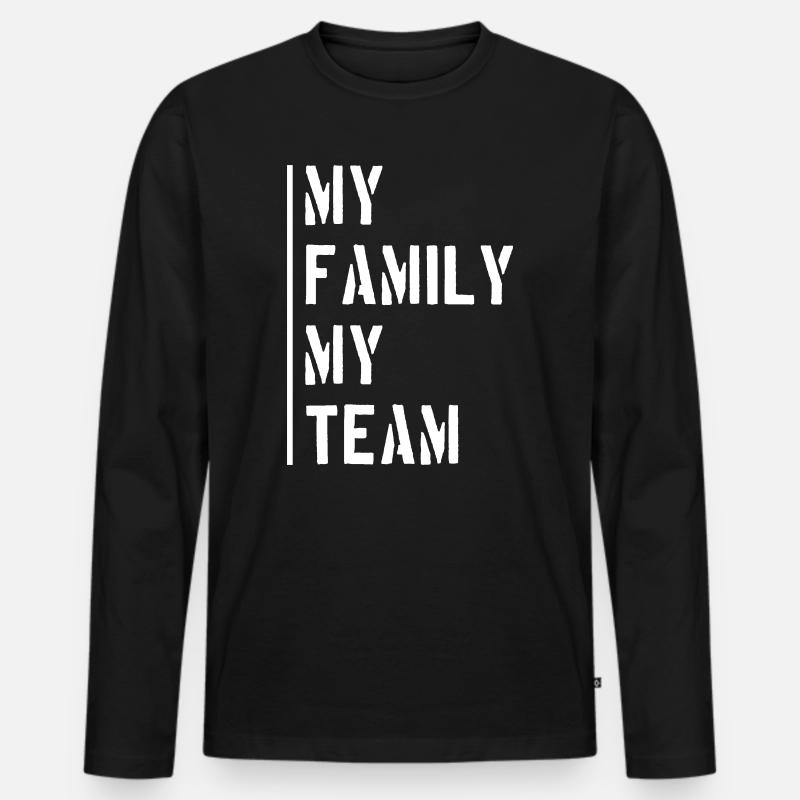 Familie Team Spruch - Männer Premium Bio Langarmshirt - Schwarz