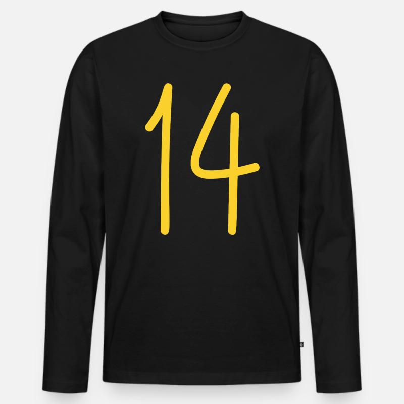 14 - Männer Premium Bio Langarmshirt - Schwarz