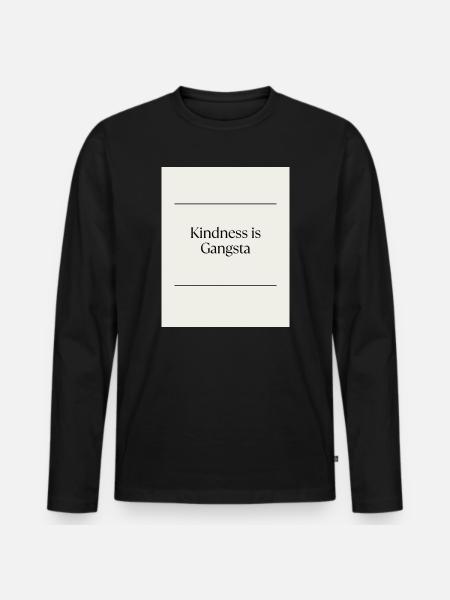 Inhimillisyys_on_uusi_musta-3 - T-shirt manches longues Premium bio Homme - noir