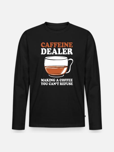 Espresso Koffein Barista Kaffee - Männer Premium Bio Langarmshirt - Schwarz