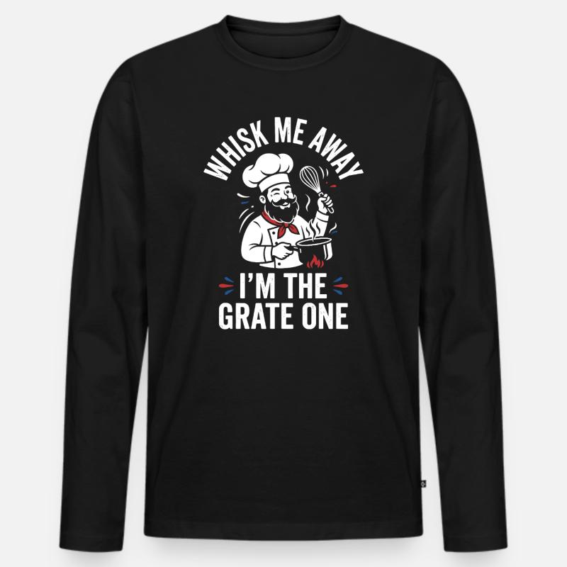 Grate Chef Whisk Meister - Männer Premium Bio Langarmshirt - Schwarz