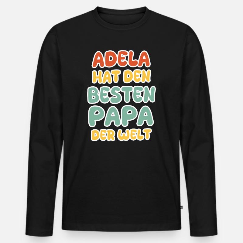 Adela - Männer Premium Bio Langarmshirt - Schwarz
