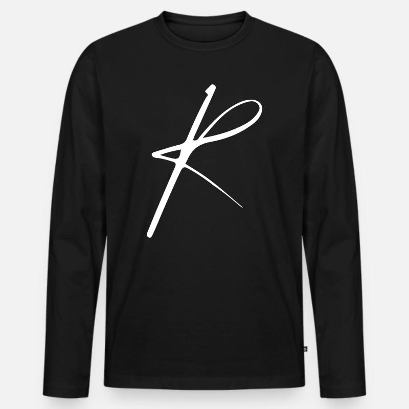 R - Männer Premium Bio Langarmshirt - Schwarz