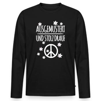 Peace Symbol Ausgemustert - Männer Premium Bio Langarmshirt - Schwarz - Vorne - Nico (187cm)