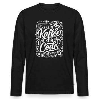 Kein Kaffee kein Code Informatiker - Männer Premium Bio Langarmshirt - Schwarz - Vorne - Nico (187cm)