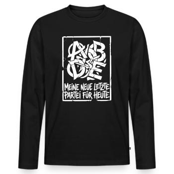 Satire auf die unendlichen Parteineugründugen - Männer Premium Bio Langarmshirt - Schwarz - Vorne - Nico (187cm)