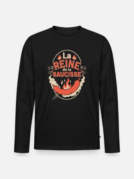 Reine de la Saucisse - T-shirt manches longues Premium bio Homme - noir