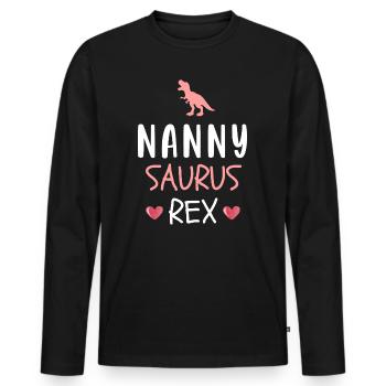 Nannysaurus Rex Niedlicher Nanny-Dinosaurier - Männer Premium Bio Langarmshirt - Schwarz - Vorne - Nico (187cm)
