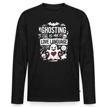 L’horreur de la fantôme est mon langage de l’amour - T-shirt manches longues Premium bio Homme - noir - Devant - Nico (187cm)