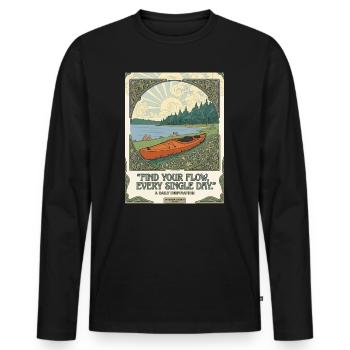 Finding Flow Daily: Kayak Poster - Men's Premium Organic Long Sleeve Shirt - black - Front - Nico (187cm)