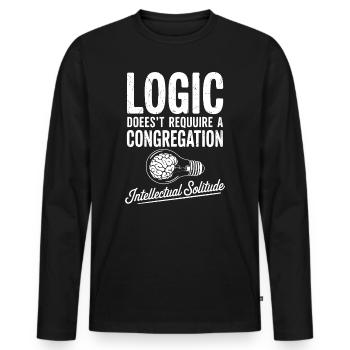 Intellectual Solitude Lightbulb - Men's Premium Organic Long Sleeve Shirt - black - Front - Nico (187cm)