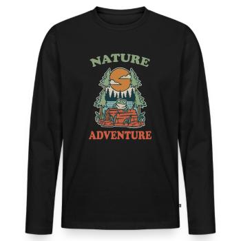 Nature Adventure Berge Camping Nature Lover Shirt - Männer Premium Bio Langarmshirt - Schwarz - Vorne - Nico (187cm)