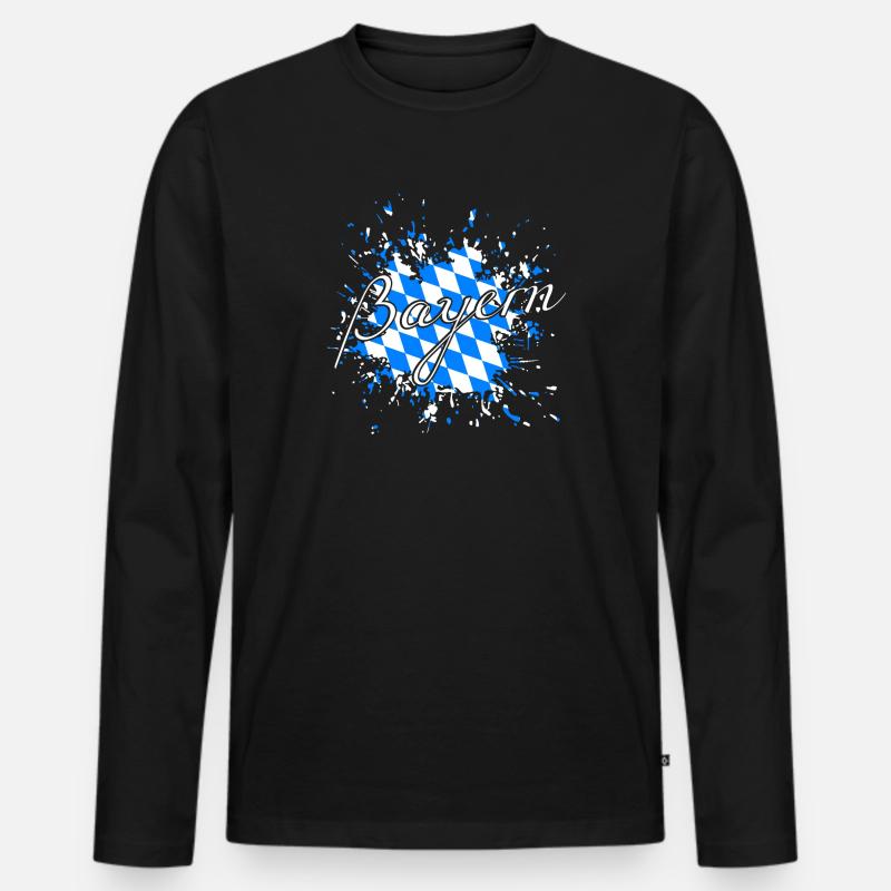 Bayern bayern - Männer Premium Bio Langarmshirt - Schwarz