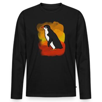 Penguin - Men's Premium Organic Long Sleeve Shirt - black - Front - Nico (187cm)