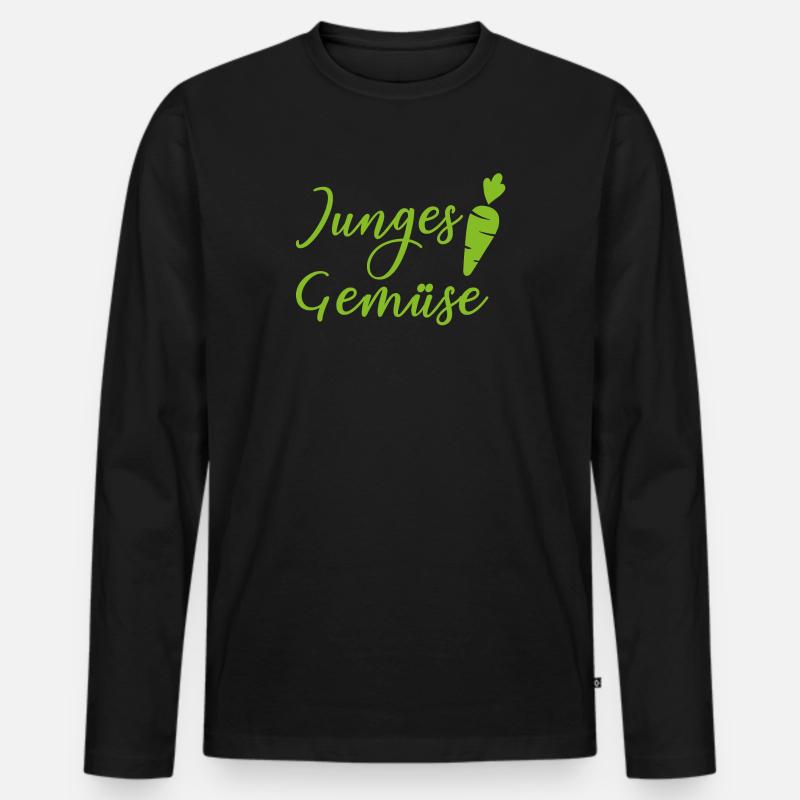 junges gemüse - Männer Premium Bio Langarmshirt - Schwarz