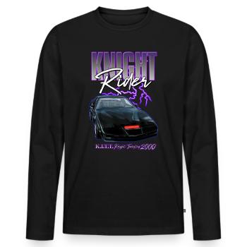 Knight Rider KITT Knight Industry 2000 - Männer Premium Bio Langarmshirt - Schwarz - Vorne - Nico (187cm)