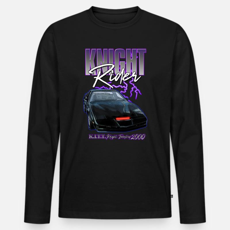 Knight Rider KITT Knight Industry 2000 - Männer Premium Bio Langarmshirt - Schwarz
