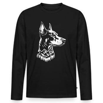 Doberman Dog Mountain - Men's Premium Organic Long Sleeve Shirt - black - Front - Nico (187cm)