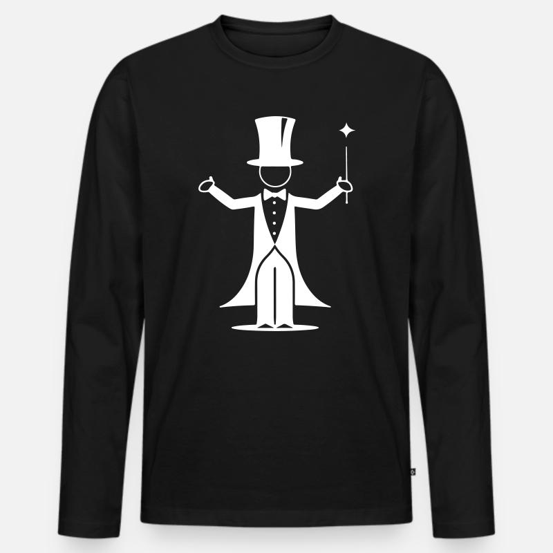 Magier Zauberer - Männer Premium Bio Langarmshirt - Schwarz