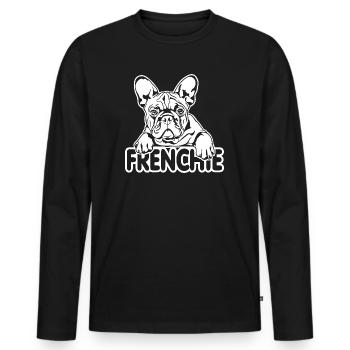 FRENCHIE Français Bulldog Chiens Wilsigns - T-shirt manches longues Premium bio Homme - noir - Devant - Nico (187cm)