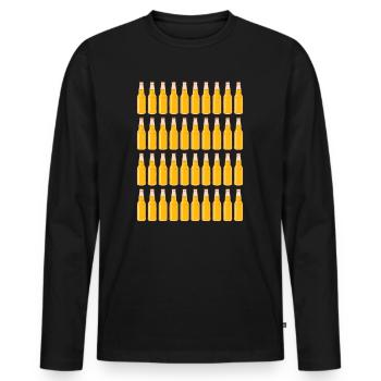 40 Bierflaschen - Bier - 40 Jahre - 40. Geburtstag - Männer Premium Bio Langarmshirt - Schwarz - Vorne - Nico (187cm)