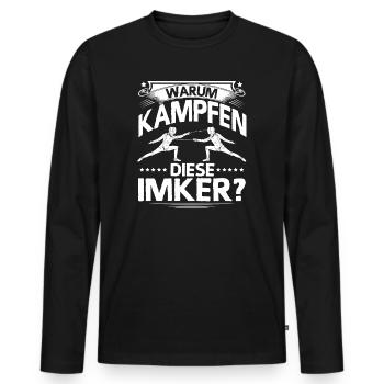 Fechten Fechter Kämpfen Imker Geschenk Fechterin - Männer Premium Bio Langarmshirt - Schwarz - Vorne - Nico (187cm)