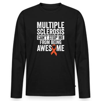 MS Awesome ne peut pas s’arrêter - Conscience - T-shirt manches longues Premium bio Homme - noir - Devant - Nico (187cm)