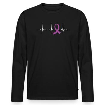 ECG dementia heartbeat impulse - Men's Premium Organic Long Sleeve Shirt - black - Front - Nico (187cm)