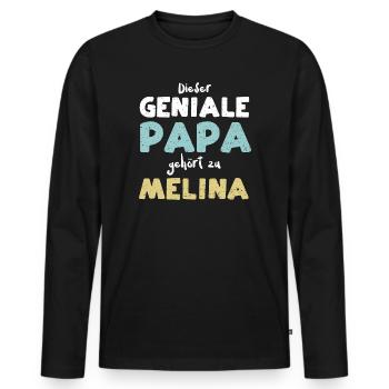 Dieser Geniale Papa Gehört Zu Me... - Männer Premium Bio Langarmshirt - Schwarz - Vorne - Nico (187cm)
