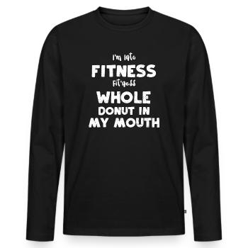 I'm Into Fitness Fit'ness Whole... - Men's Premium Organic Long Sleeve Shirt - black - Front - Nico (187cm)