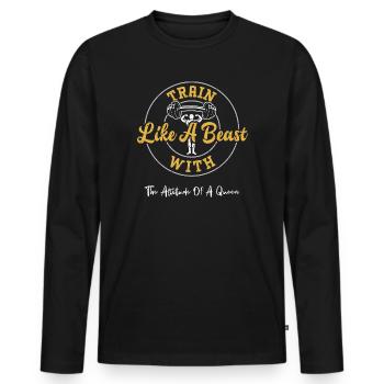 Entraînez-vous comme une bête avec l’atti... - T-shirt manches longues Premium bio Homme - noir - Devant - Nico (187cm)