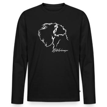 Mittelschnauzer Profil Hunde Hund Wilsigns - Männer Premium Bio Langarmshirt - Schwarz - Vorne - Nico (187cm)