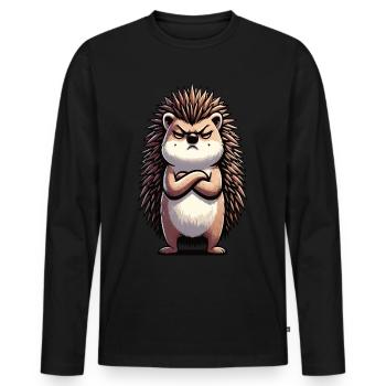 Hedgehog Hedgehog Lover Hedgehog Owner Hedgehog Keeper Stinger - Men's Premium Organic Long Sleeve Shirt - black - Front - Nico (187cm)