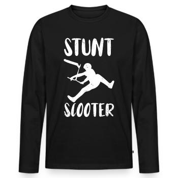 Cascadeur scooter scooter trottinette - T-shirt manches longues Premium bio Homme - noir - Devant - Nico (187cm)