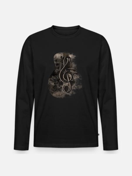 Guitar Sheet Music - Men's Premium Organic Long Sleeve Shirt - black