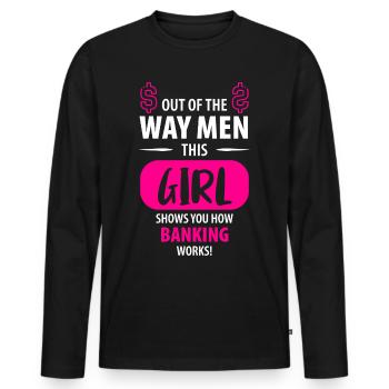 Banquier Banquier Banquier Azubi Dames - T-shirt manches longues Premium bio Homme - noir - Devant - Nico (187cm)
