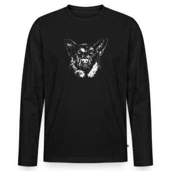 Schaeferhund head dog face - Men's Premium Organic Long Sleeve Shirt - black - Front - Nico (187cm)