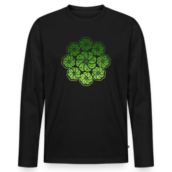 Peyote Cactus Mandala - Men's Premium Organic Long Sleeve Shirt - black - Front - Nico (187cm)