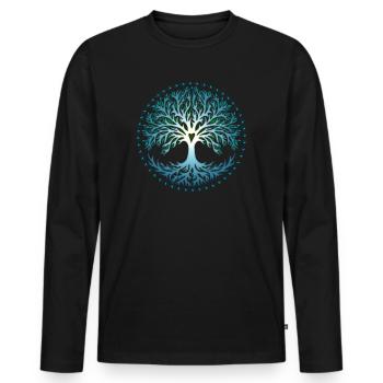 Baum des Lebens Yggdrasil Weltenbaum, tree of life - Männer Premium Bio Langarmshirt - Schwarz - Vorne - Nico (187cm)