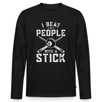 Billard Billardkugel Billardspieler - Männer Premium Bio Langarmshirt - Schwarz - Vorne - Nico (187cm)