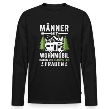 Wohnmobil Camping Wohnmobilfahrer Campingurlaub - Männer Premium Bio Langarmshirt - Schwarz - Vorne - Nico (187cm)